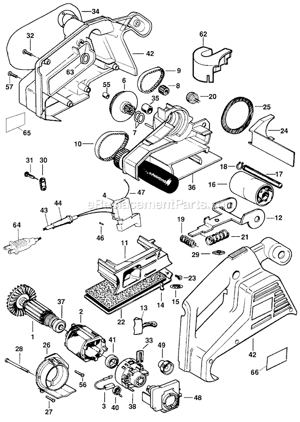 Page A Diagram and Parts List for BD5500 Type 1 Black and Decker Belt or Drum Sander